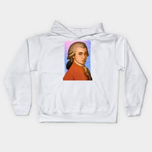 Classical composer Wolfgang Amadeus Mozart illustration Kids Hoodie